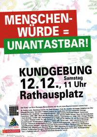 Kundgebung am 12. Dezember 2015 um 11 Uhr am Rathausplatz in Erlangen