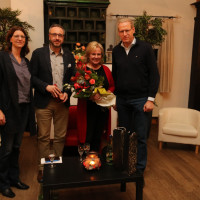 Jessica Braun (Vorsitzende des SPD-Ortsvereins Bubenreuth), Marco Kreyer (Moderator), Alexandra Hiersemann (Landtagsabgeordnete), Dr. Germann Hacker (Bürgermeister der Stadt Herzogenaurach und Moderator)