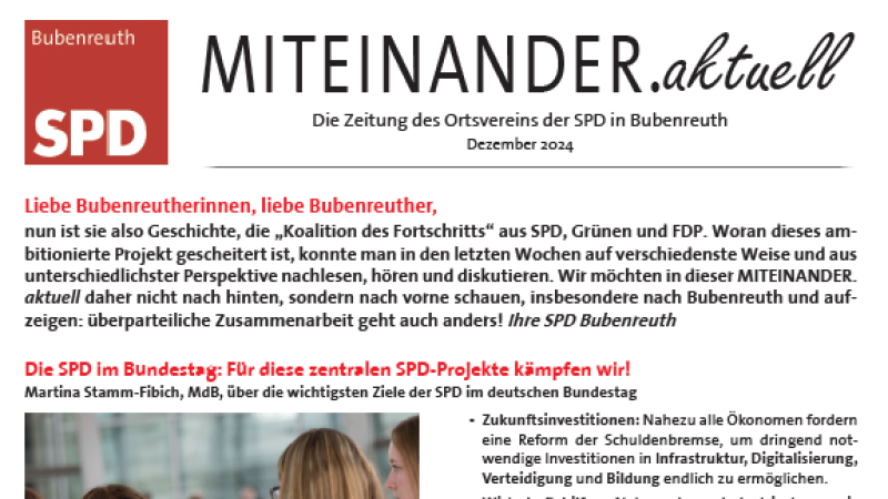 MITEINANDER.aktuell - Die Zeitung der SPD für Bubenreuth
